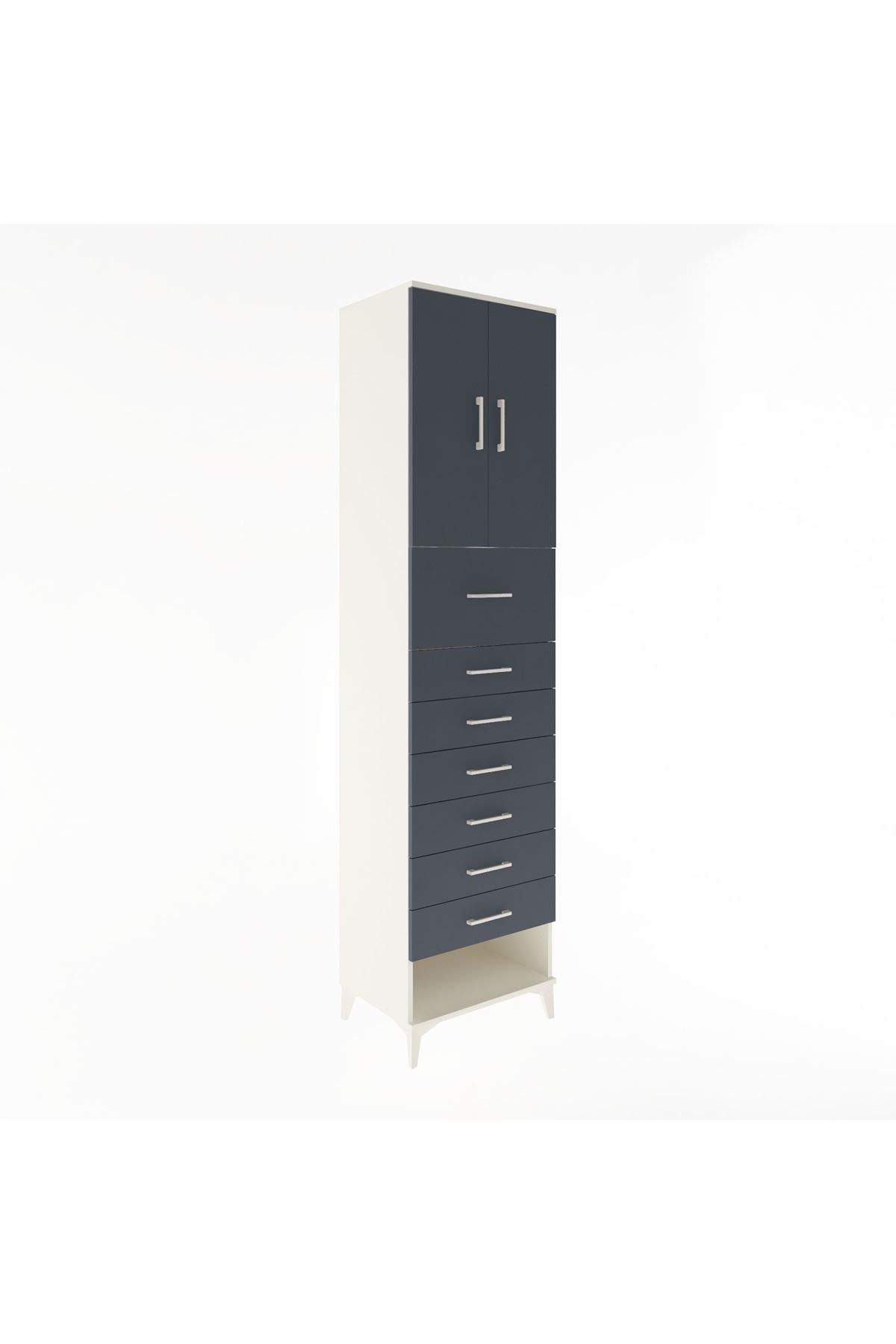 Hyperion Dolap 2 Raflı 7 Çekmeceli 2 Kapaklı 60x44x243 - S65M048V2B