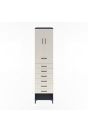 Hyperion Dolap 2 Raflı 7 Çekmeceli 2 Kapaklı 60x44x243 Antrasit-Aytaşı