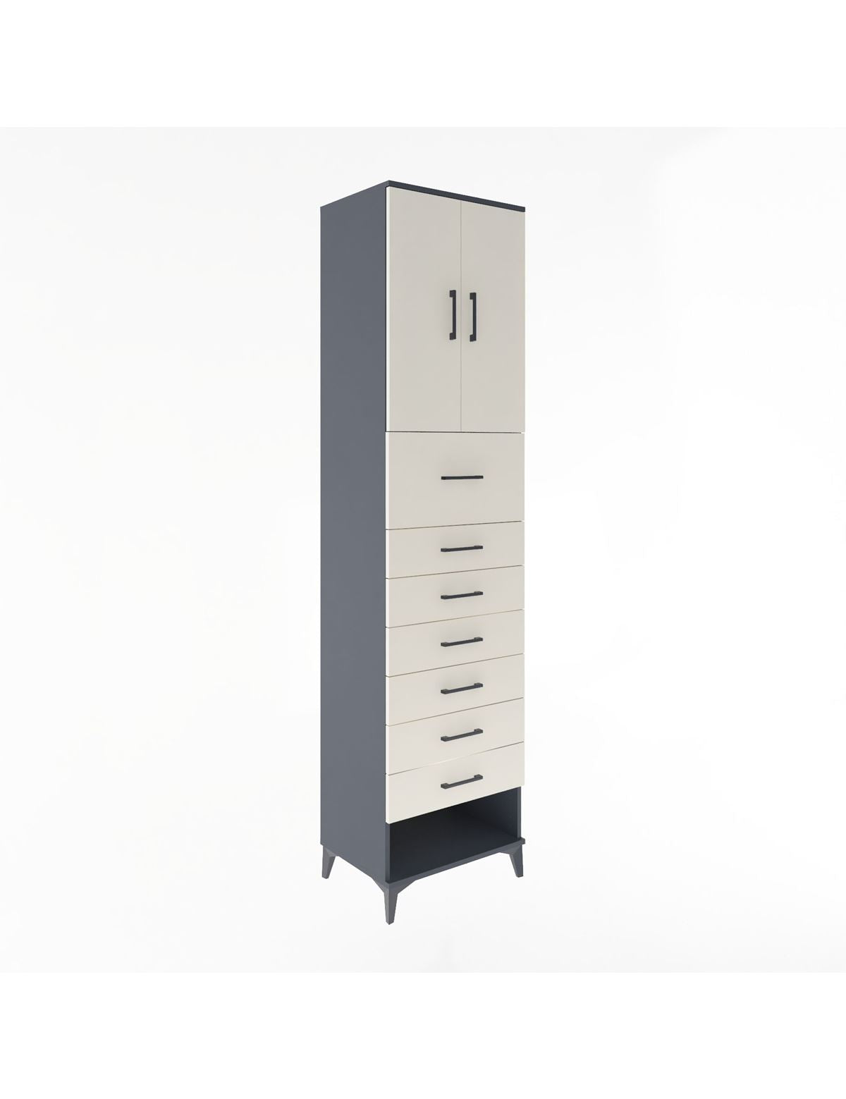 Hyperion Dolap 2 Raflı 7 Çekmeceli 2 Kapaklı 60x44x243 - S65M048V4B