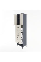 Hyperion Dolap 2 Raflı 7 Çekmeceli 2 Kapaklı 60x44x243 Antrasit-Aytaşı
