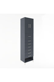 Hyperion Dolap 2 Raflı 7 Çekmeceli 2 Kapaklı 60x44x243 Antrasit-Antrasit