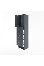 Hyperion Dolap 2 Raflı 7 Çekmeceli 2 Kapaklı 60x44x243 Antrasit-Antrasit