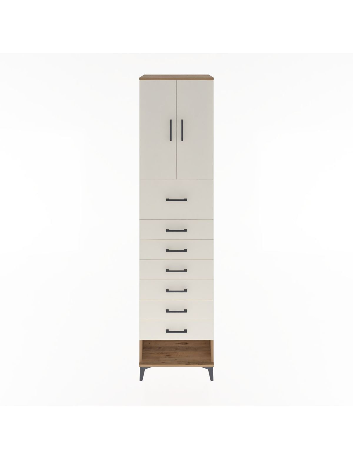 Hyperion Dolap 2 Raflı 7 Çekmeceli 2 Kapaklı 60x44x243 Çam-Aytaşı