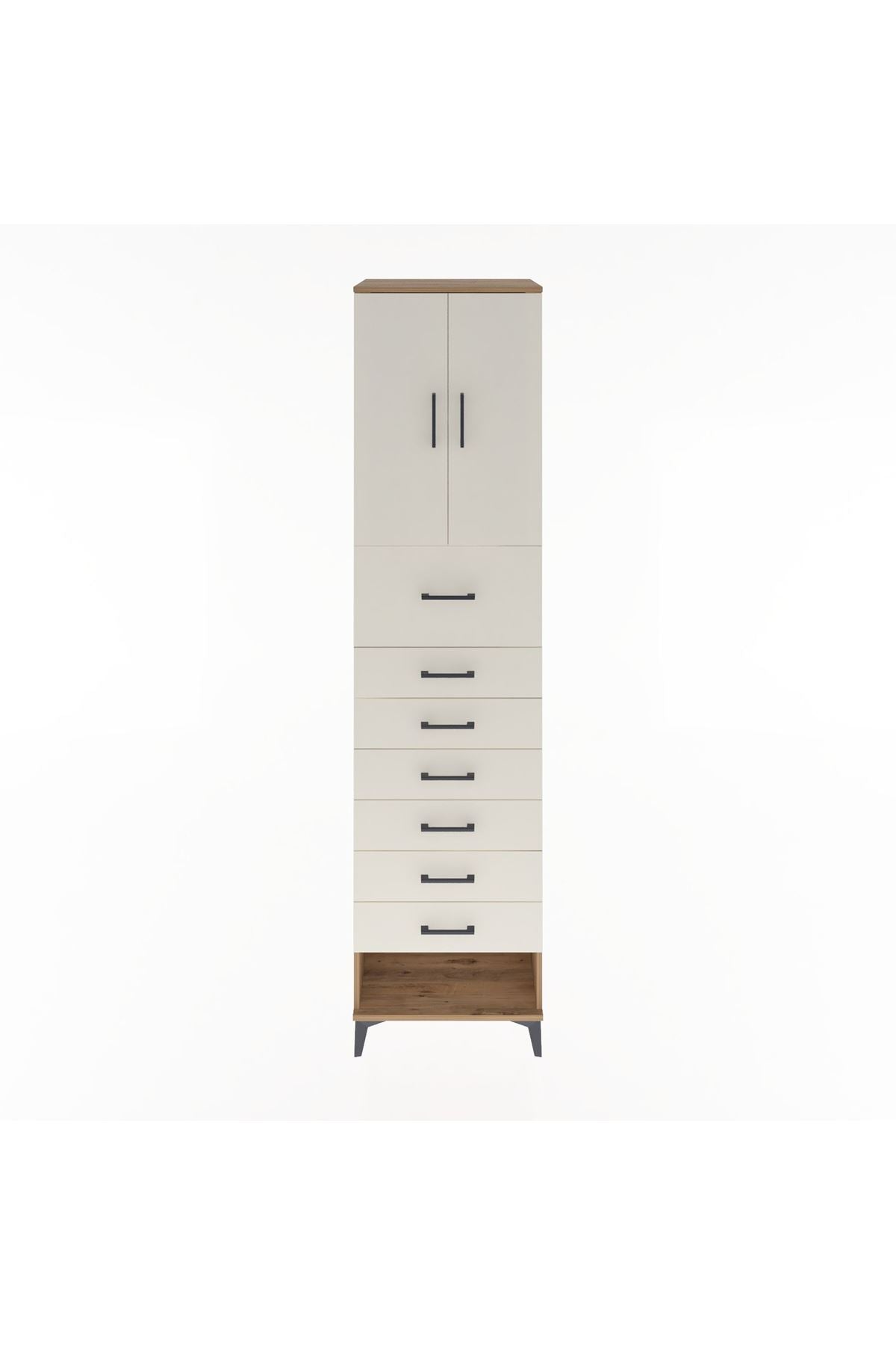 Hyperion Dolap 2 Raflı 7 Çekmeceli 2 Kapaklı 60x44x243 Çam-Aytaşı