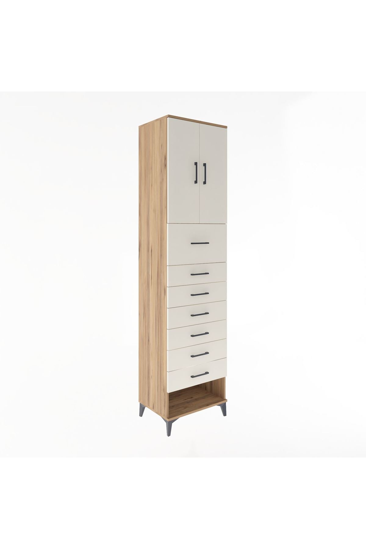 Hyperion Dolap 2 Raflı 7 Çekmeceli 2 Kapaklı 60x44x243 - S65M048V7B