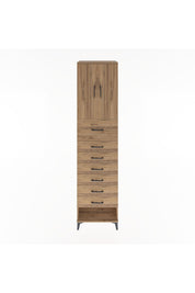 Hyperion Dolap 2 Raflı 7 Çekmeceli 2 Kapaklı 60x44x243 Çam-Çam