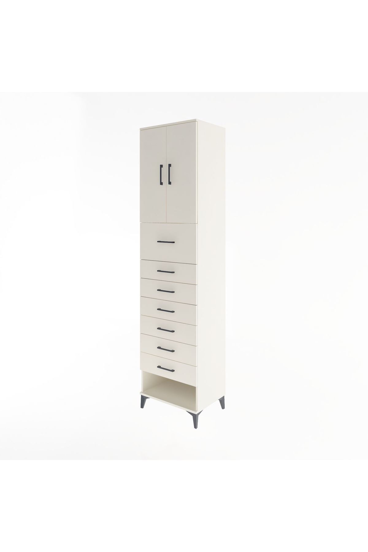 Hyperion Dolap 2 Raflı 7 Çekmeceli 2 Kapaklı 60x44x243 Aytaşı-Aytaşı