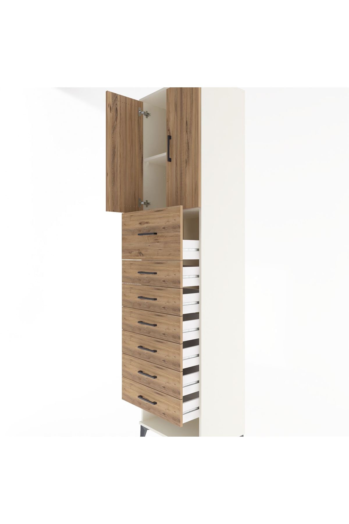 Hyperion Dolap 2 Raflı 7 Çekmeceli 2 Kapaklı 60x44x243 Aytaşı-Çam