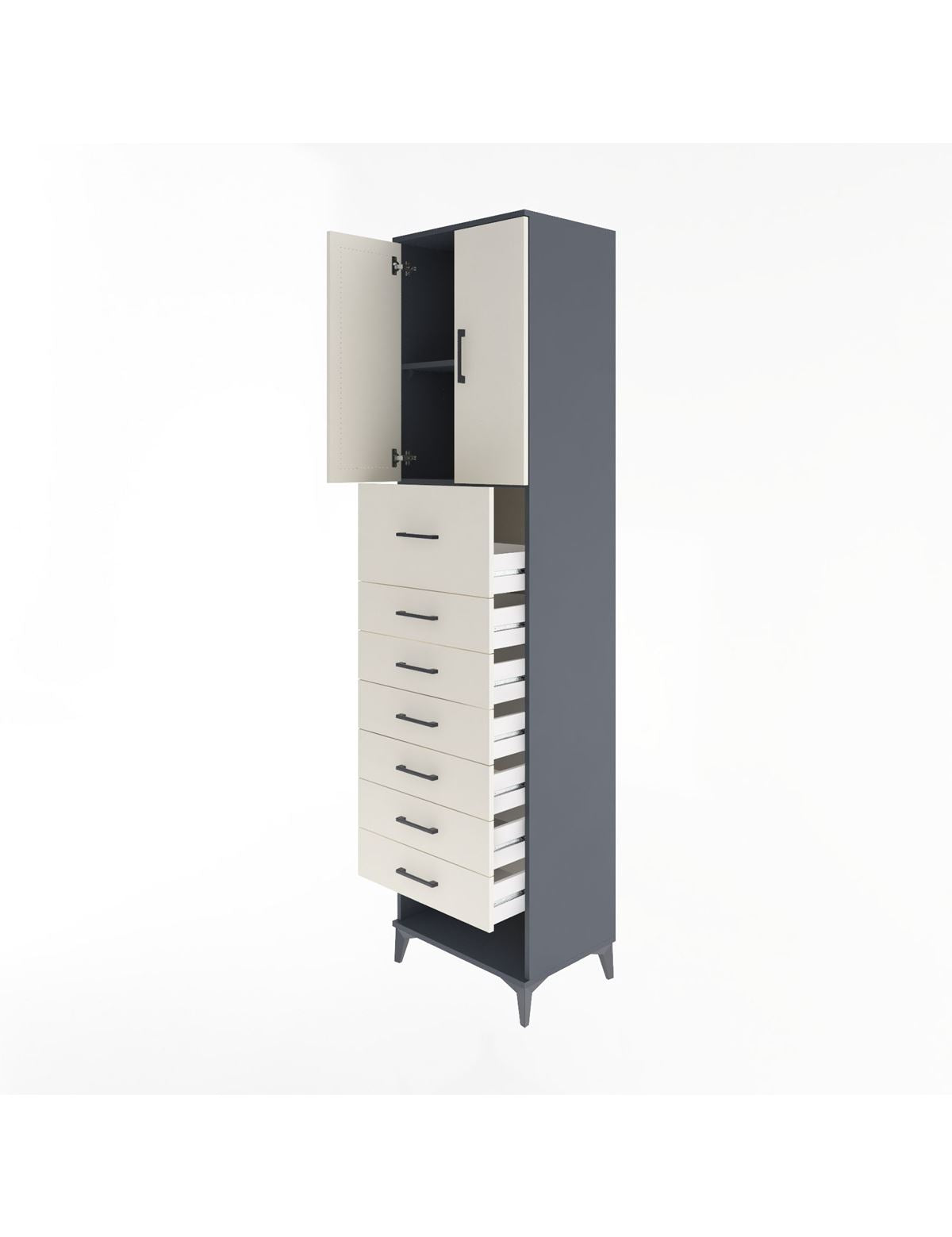 Hyperion Dolap 2 Raflı 7 Çekmeceli 2 Kapaklı 60x44x243 - S65M049V4B