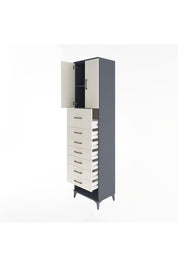 Hyperion Dolap 2 Raflı 7 Çekmeceli 2 Kapaklı 60x44x243 Antrasit-Aytaşı