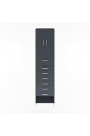 Hyperion Dolap 2 Raflı 7 Çekmeceli 2 Kapaklı 60x44x243 Antrasit-Antrasit