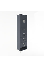 Hyperion Dolap 2 Raflı 7 Çekmeceli 2 Kapaklı 60x44x243 Antrasit-Antrasit