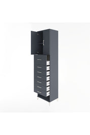 Hyperion Dolap 2 Raflı 7 Çekmeceli 2 Kapaklı 60x44x243 Antrasit-Antrasit