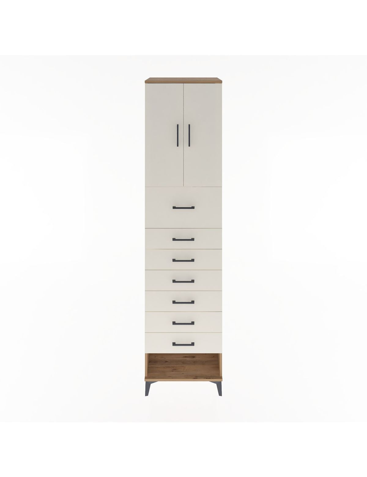 Hyperion Dolap 2 Raflı 7 Çekmeceli 2 Kapaklı 60x44x243 Çam-Aytaşı