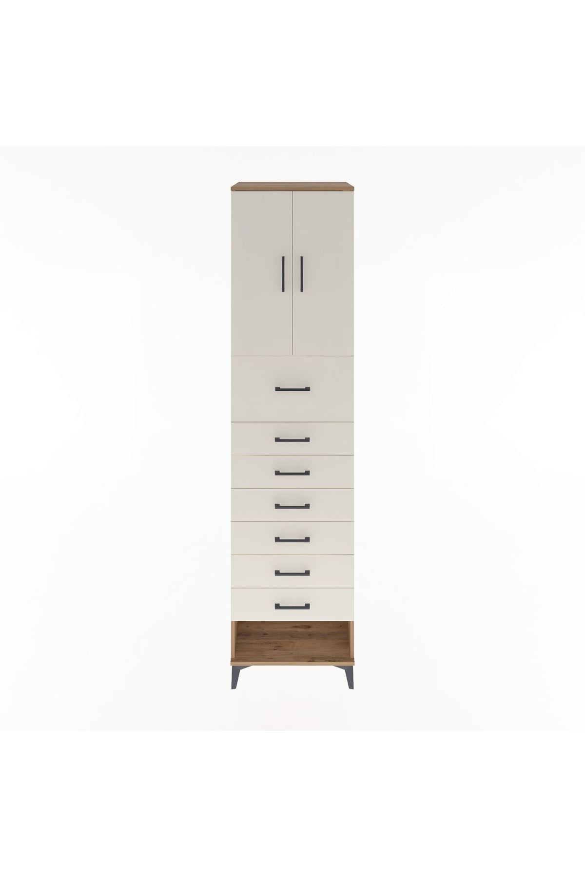 Hyperion Dolap 2 Raflı 7 Çekmeceli 2 Kapaklı 60x44x243 Çam-Aytaşı