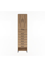 Hyperion Dolap 2 Raflı 7 Çekmeceli 2 Kapaklı 60x44x243 Çam-Çam