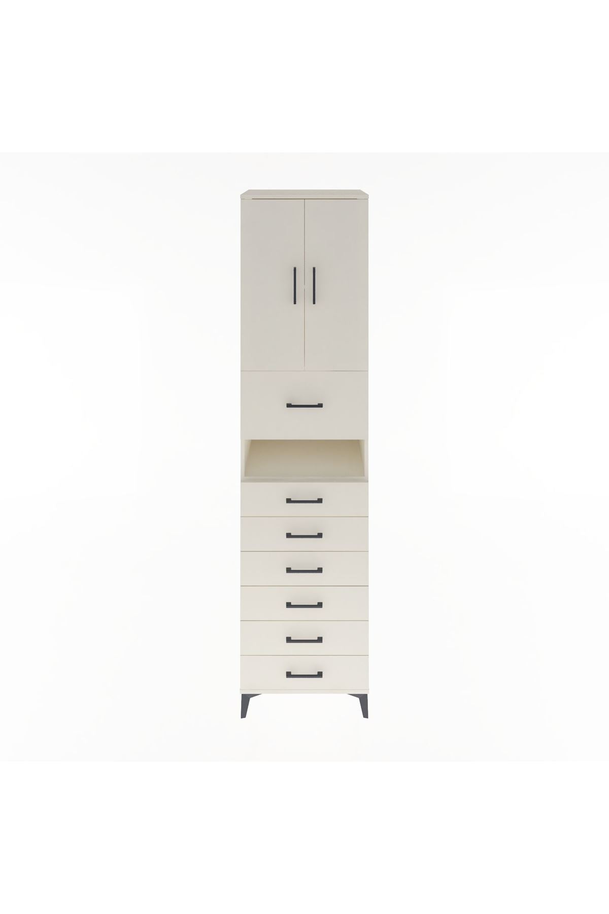 Hyperion Dolap 2 Raflı 7 Çekmeceli 2 Kapaklı 60x44x243 Aytaşı-Aytaşı