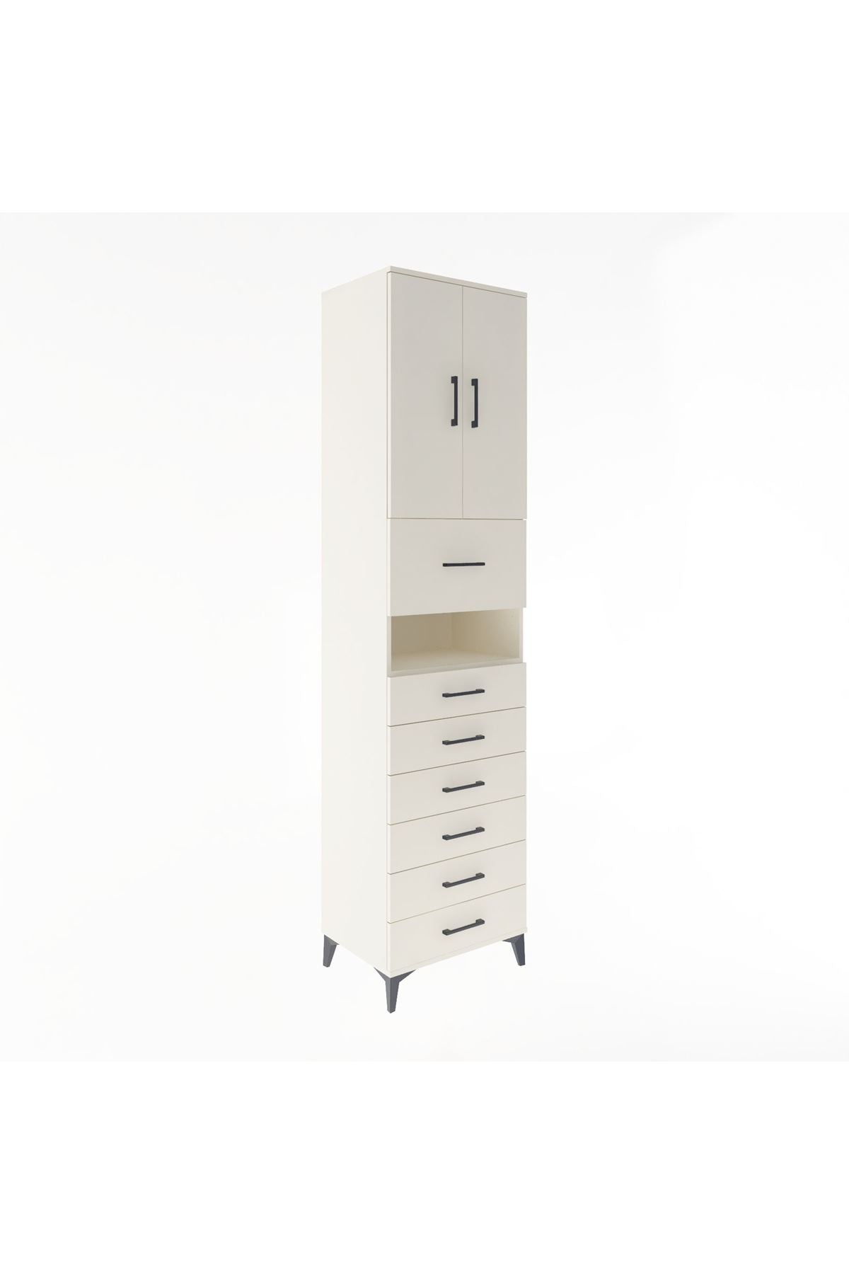 Hyperion Dolap 2 Raflı 7 Çekmeceli 2 Kapaklı 60x44x243 Aytaşı-Aytaşı