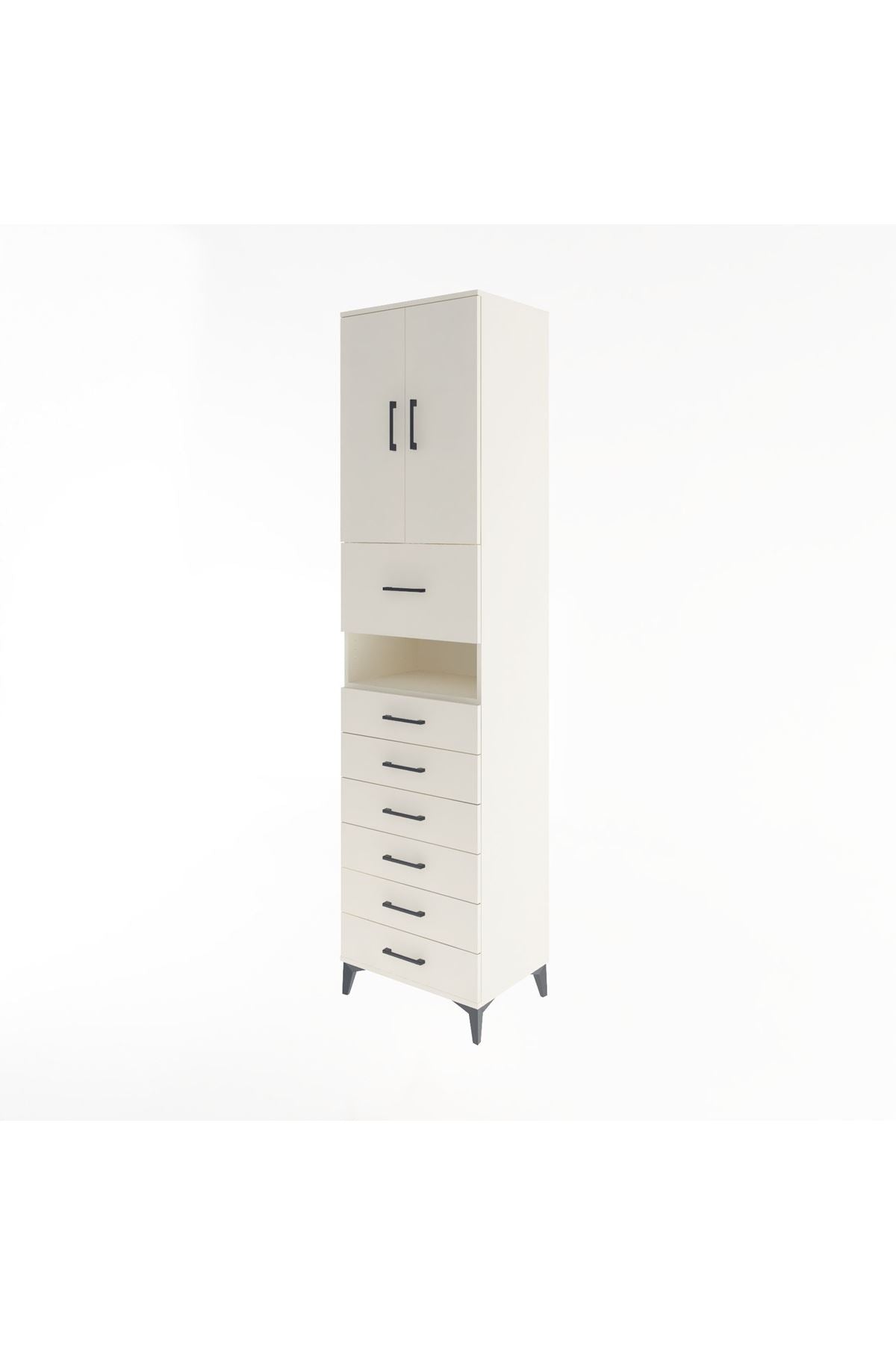 Hyperion Dolap 2 Raflı 7 Çekmeceli 2 Kapaklı 60x44x243 Aytaşı-Aytaşı