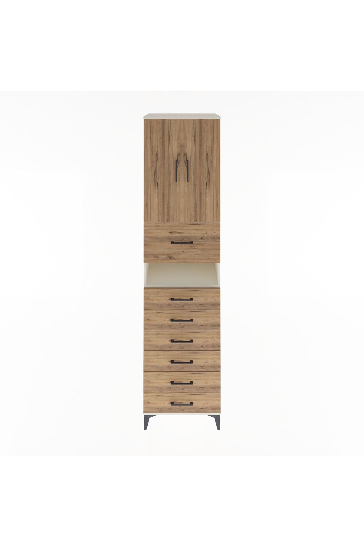 Hyperion Dolap 2 Raflı 7 Çekmeceli 2 Kapaklı 60x44x243 Aytaşı-Çam