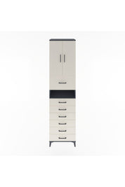 Hyperion Dolap 2 Raflı 7 Çekmeceli 2 Kapaklı 60x44x243 Antrasit-Aytaşı