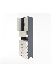 Hyperion Dolap 2 Raflı 7 Çekmeceli 2 Kapaklı 60x44x243 Antrasit-Aytaşı