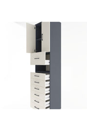 Hyperion Dolap 2 Raflı 7 Çekmeceli 2 Kapaklı 60x44x243 Antrasit-Aytaşı