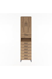 Hyperion Dolap 2 Raflı 7 Çekmeceli 2 Kapaklı 60x44x243 Çam-Çam