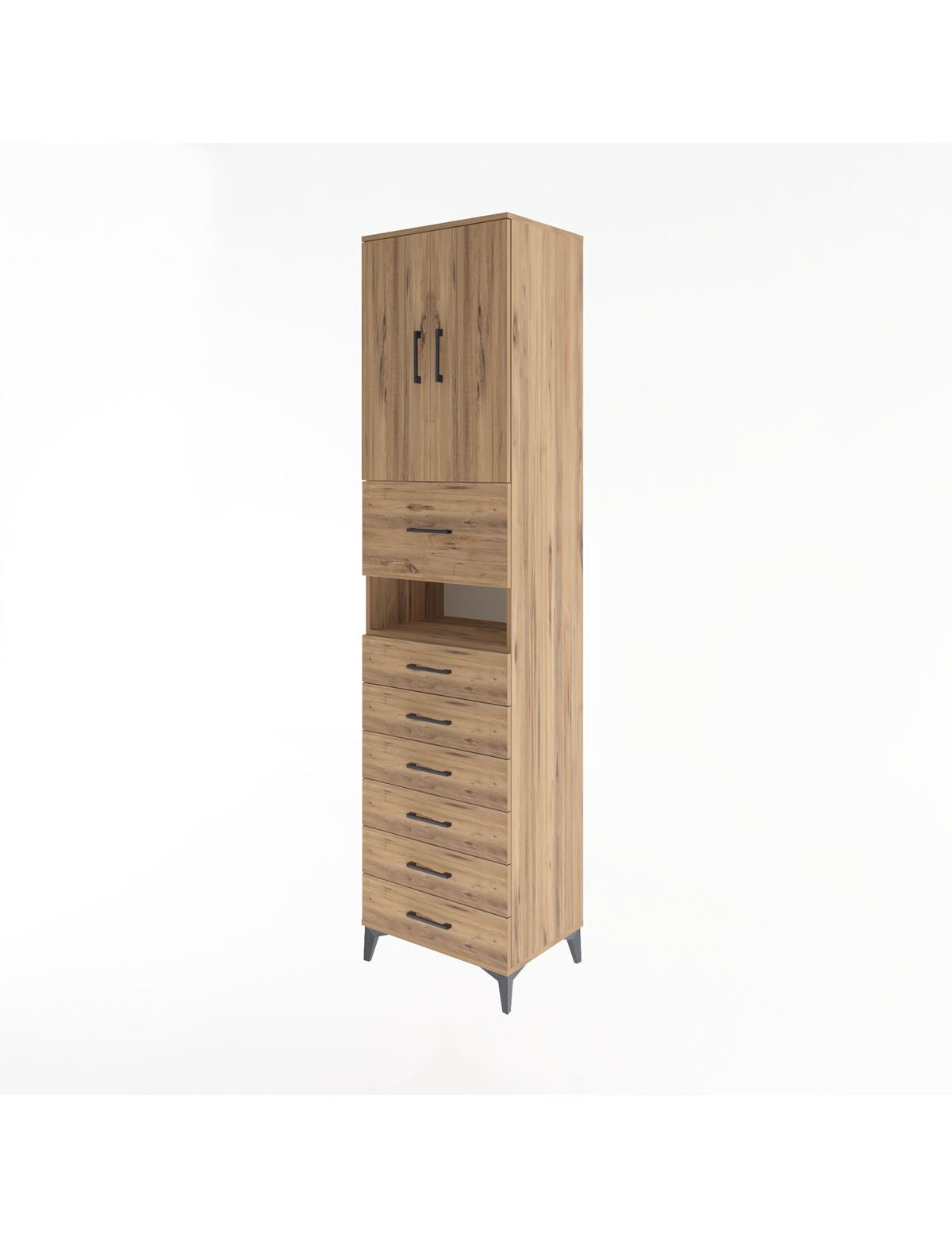 Hyperion Dolap 2 Raflı 7 Çekmeceli 2 Kapaklı 60x44x243 - S65M050V9B