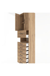 Hyperion Dolap 2 Raflı 7 Çekmeceli 2 Kapaklı 60x44x243 Çam-Çam