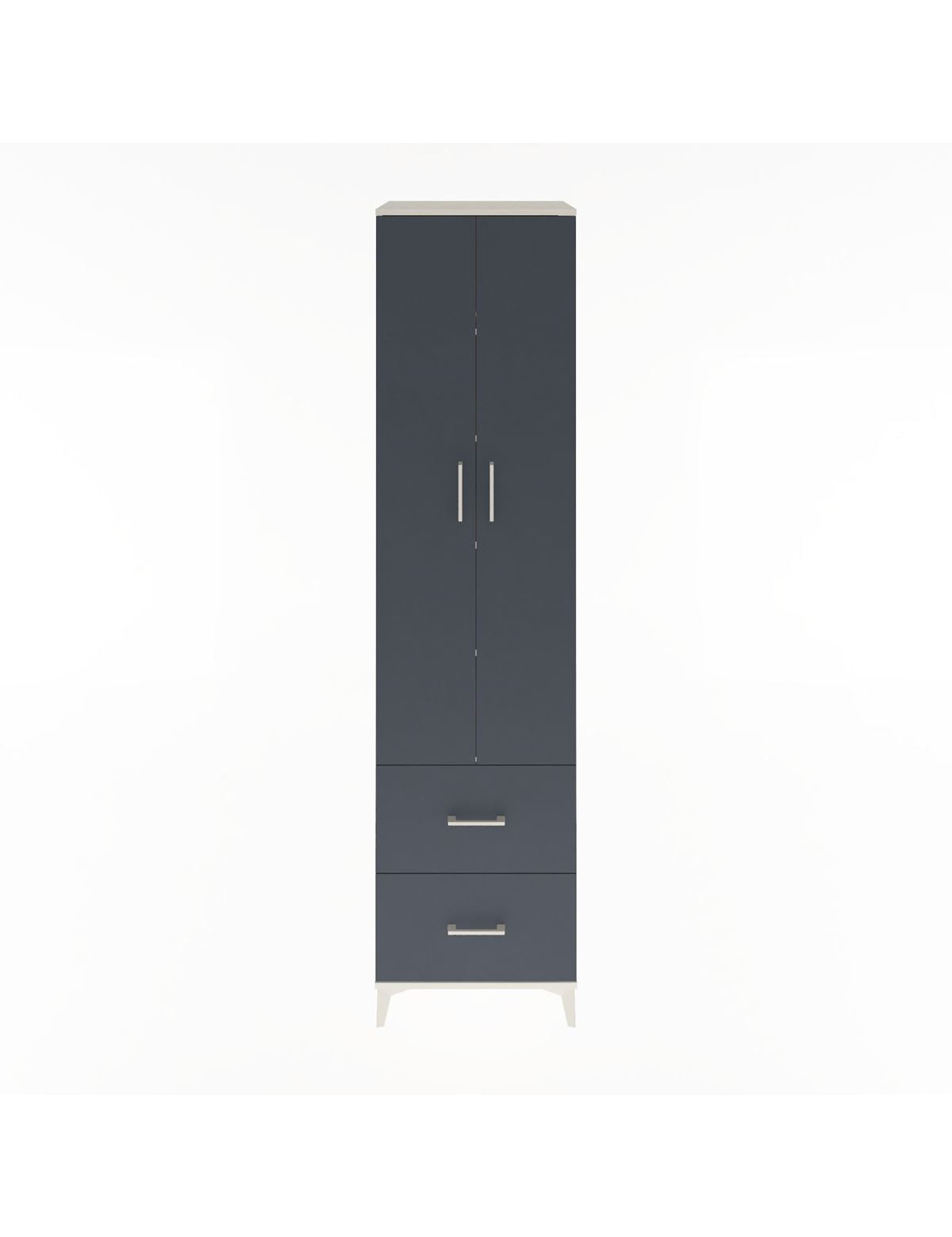 Hyperion Dolap 5 Raflı 2 Çekmeceli 2 Kapaklı 60x44x243 Aytaşı-Antrasit