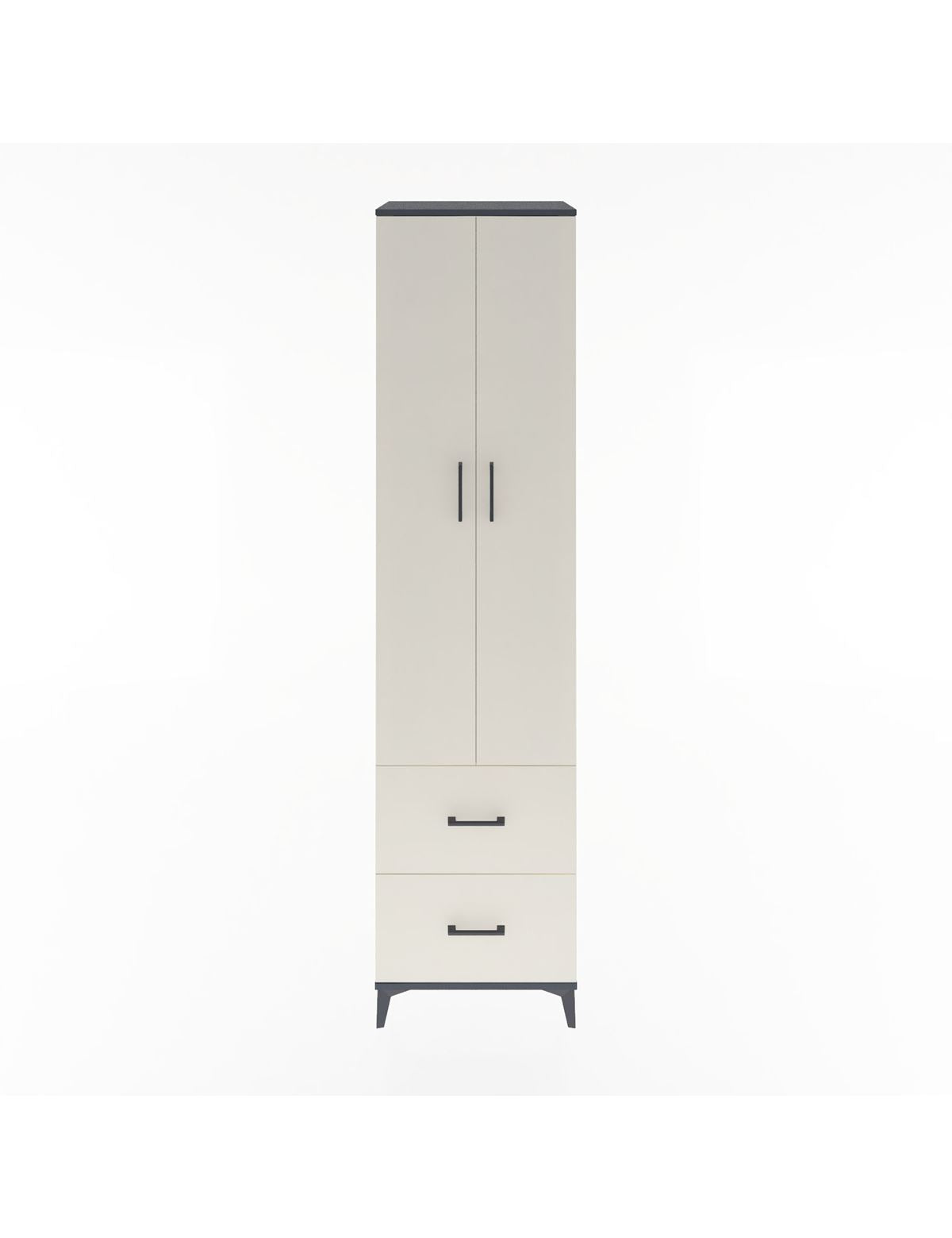 Hyperion Dolap 5 Raflı 2 Çekmeceli 2 Kapaklı 60x44x243 Antrasit-Aytaşı