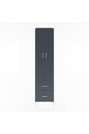 Hyperion Dolap 5 Raflı 2 Çekmeceli 2 Kapaklı 60x44x243 Antrasit-Antrasit