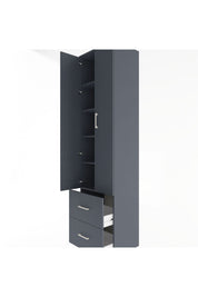 Hyperion Dolap 5 Raflı 2 Çekmeceli 2 Kapaklı 60x44x243 Antrasit-Antrasit