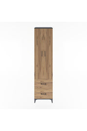 Hyperion Dolap 5 Raflı 2 Çekmeceli 2 Kapaklı 60x44x243 Antrasit-Çam