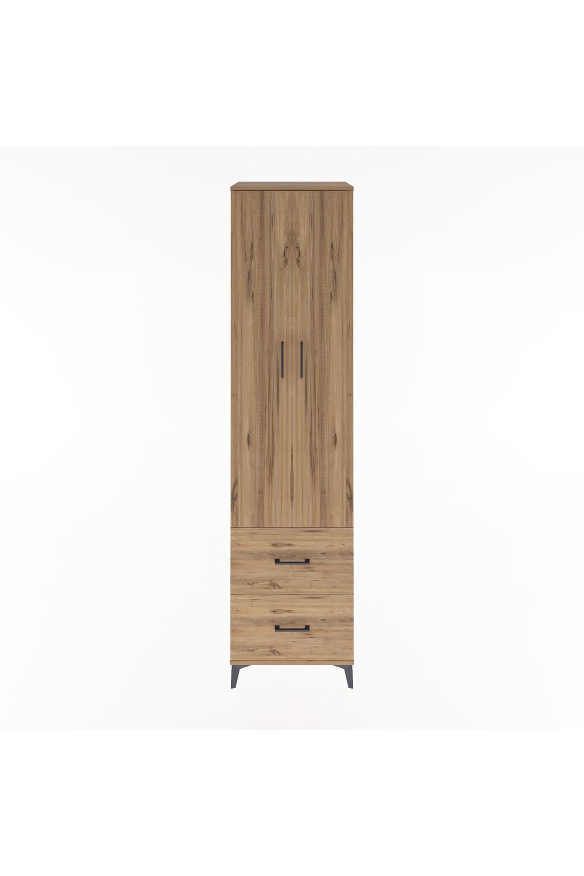 Hyperion Dolap 5 Raflı 2 Çekmeceli 2 Kapaklı 60x44x243 Çam-Çam