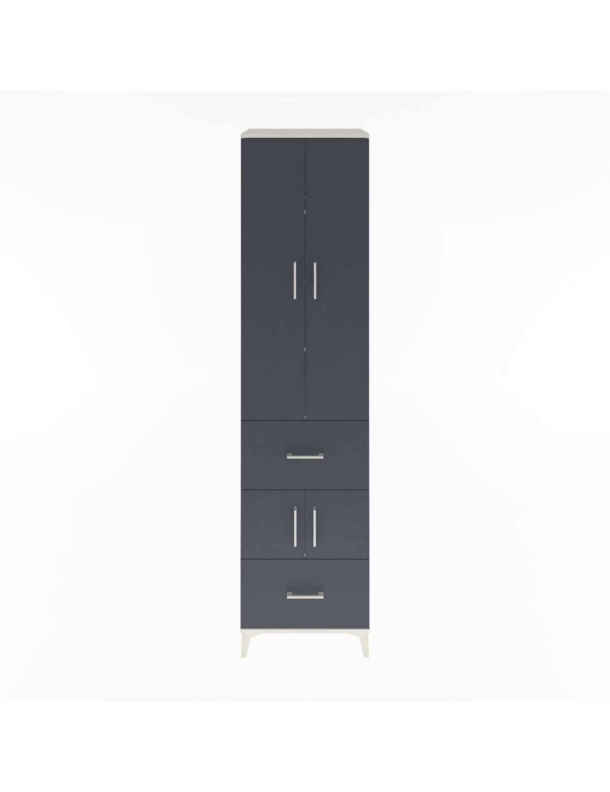 Hyperion Dolap 5 Raflı 2 Çekmeceli 4 Kapaklı 60x44x243 Aytaşı-Antrasit