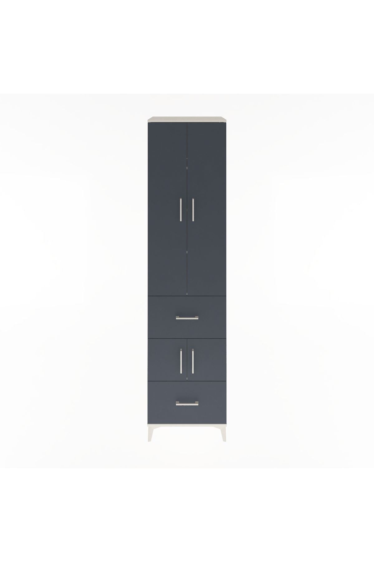 Hyperion Dolap 5 Raflı 2 Çekmeceli 4 Kapaklı 60x44x243 Aytaşı-Antrasit