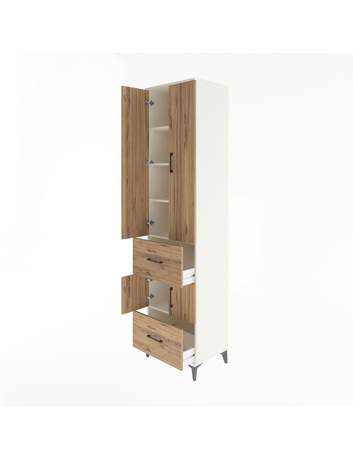 Hyperion Dolap 5 Raflı 2 Çekmeceli 4 Kapaklı 60x44x243 - S65M052V3B