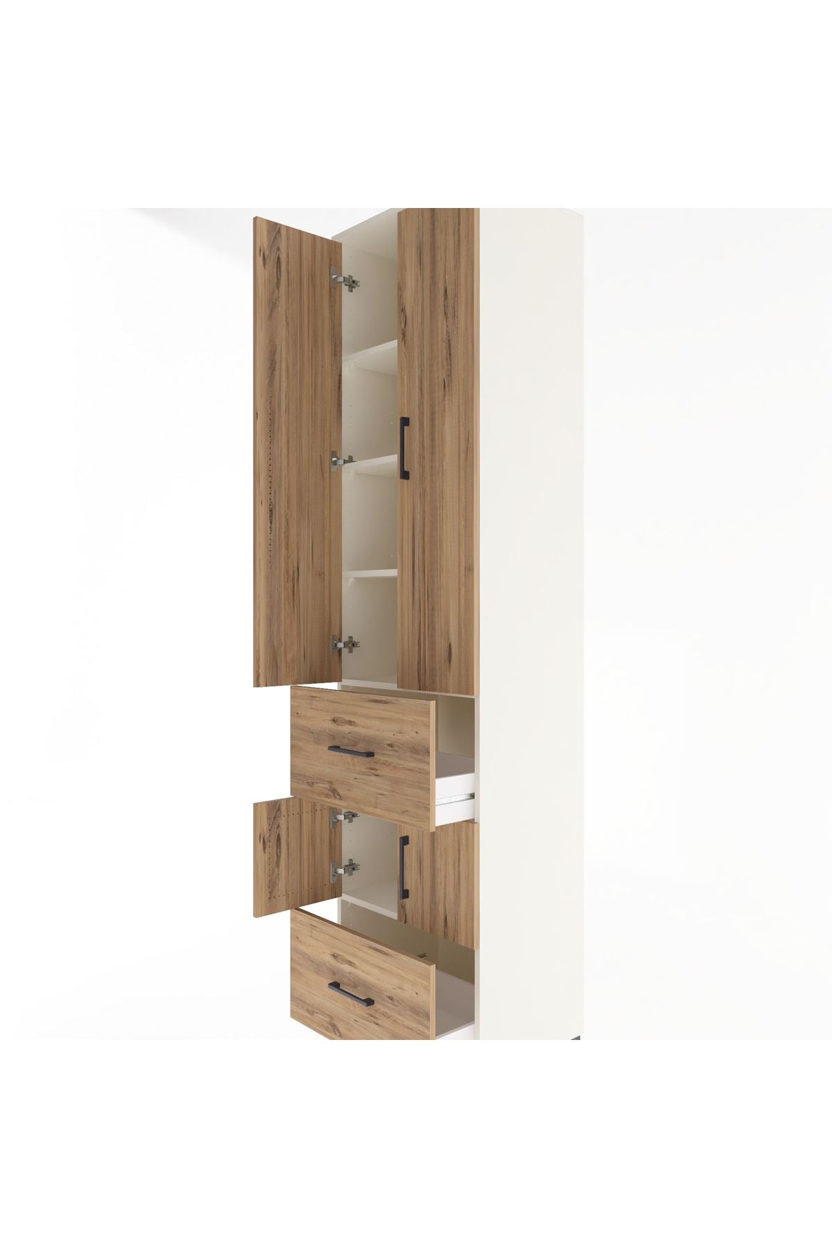 Hyperion Dolap 5 Raflı 2 Çekmeceli 4 Kapaklı 60x44x243 Aytaşı-Çam