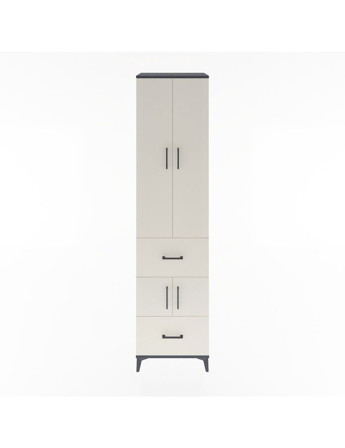 Hyperion Dolap 5 Raflı 2 Çekmeceli 4 Kapaklı 60x44x243 Antrasit-Aytaşı