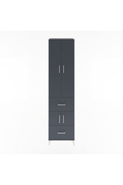 Hyperion Dolap 5 Raflı 2 Çekmeceli 4 Kapaklı 60x44x243 Antrasit-Antrasit