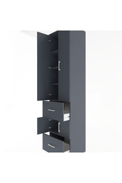 Hyperion Dolap 5 Raflı 2 Çekmeceli 4 Kapaklı 60x44x243 Antrasit-Antrasit