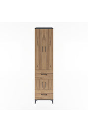 Hyperion Dolap 5 Raflı 2 Çekmeceli 4 Kapaklı 60x44x243 Antrasit-Çam