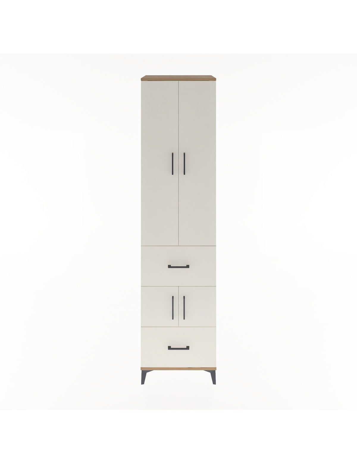 Hyperion Dolap 5 Raflı 2 Çekmeceli 4 Kapaklı 60x44x243 Çam-Aytaşı