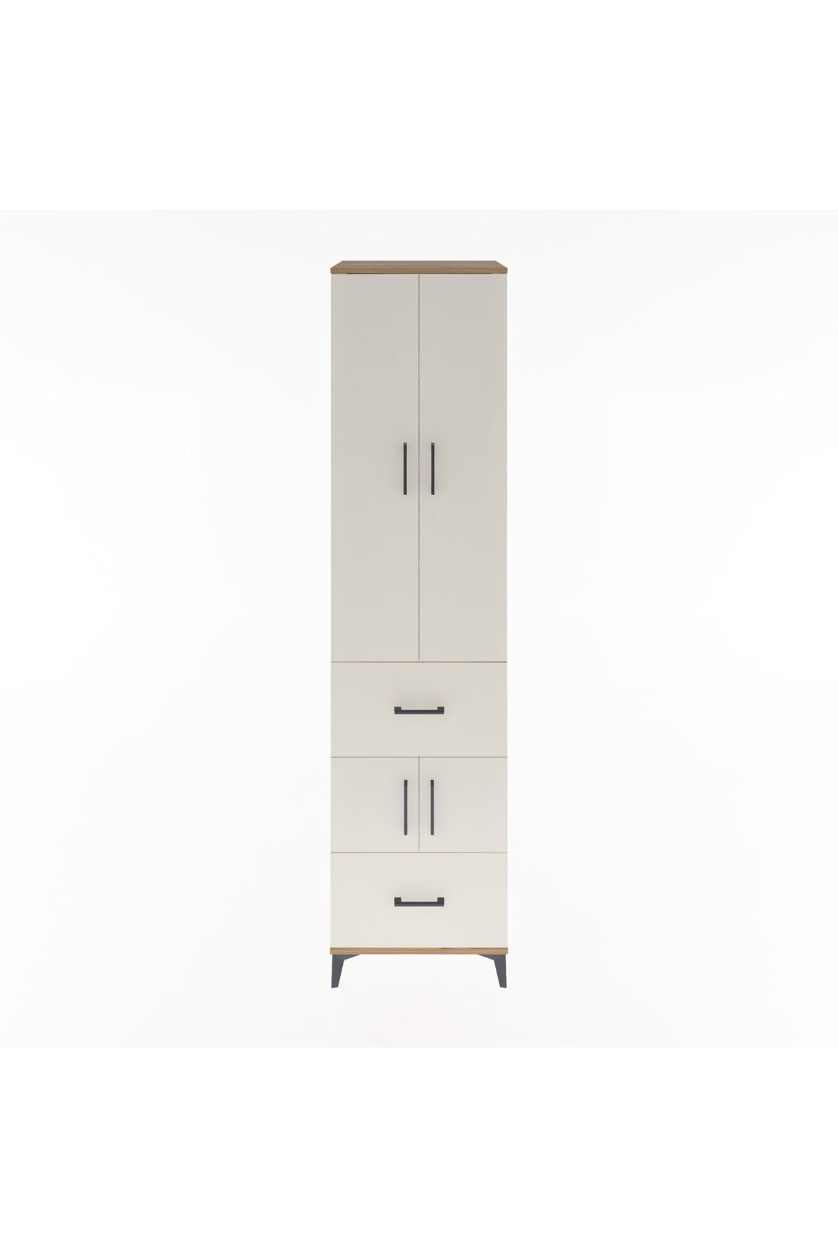 Hyperion Dolap 5 Raflı 2 Çekmeceli 4 Kapaklı 60x44x243 Çam-Aytaşı