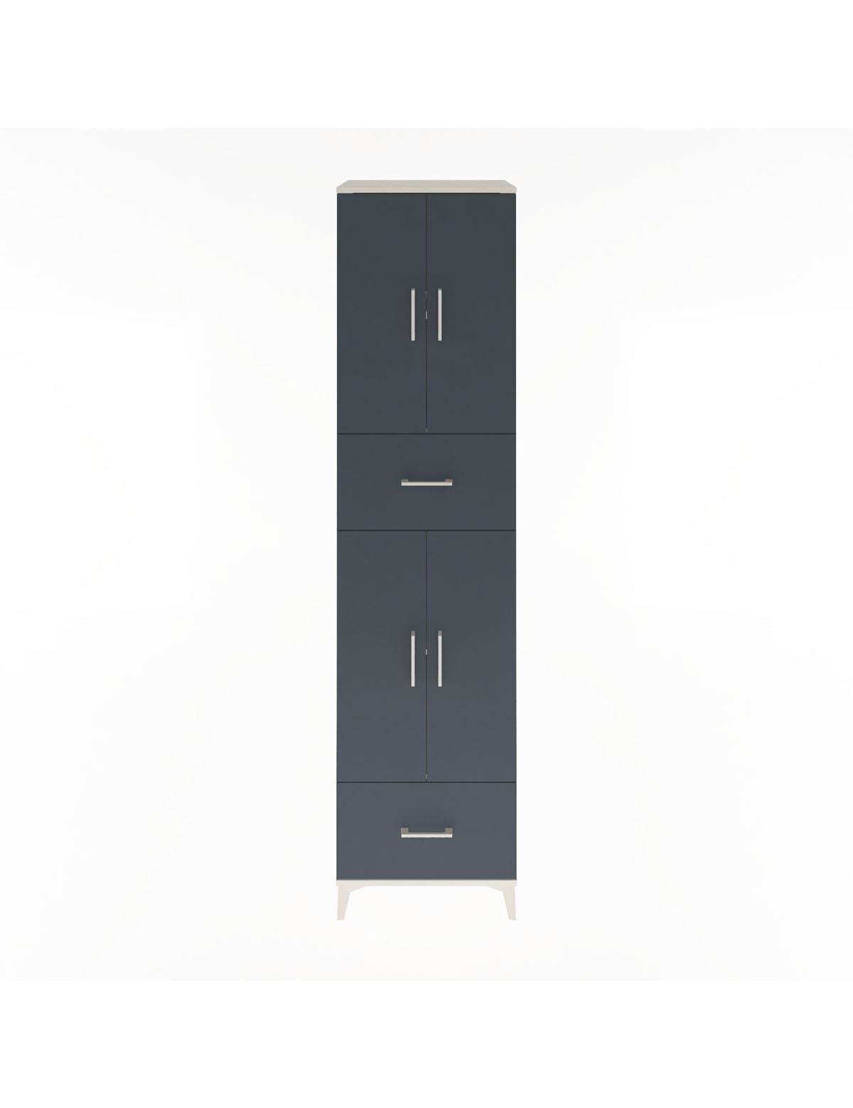 Hyperion Dolap 4 Raflı 2 Çekmeceli 4 Kapaklı 60x44x243 Aytaşı-Antrasit