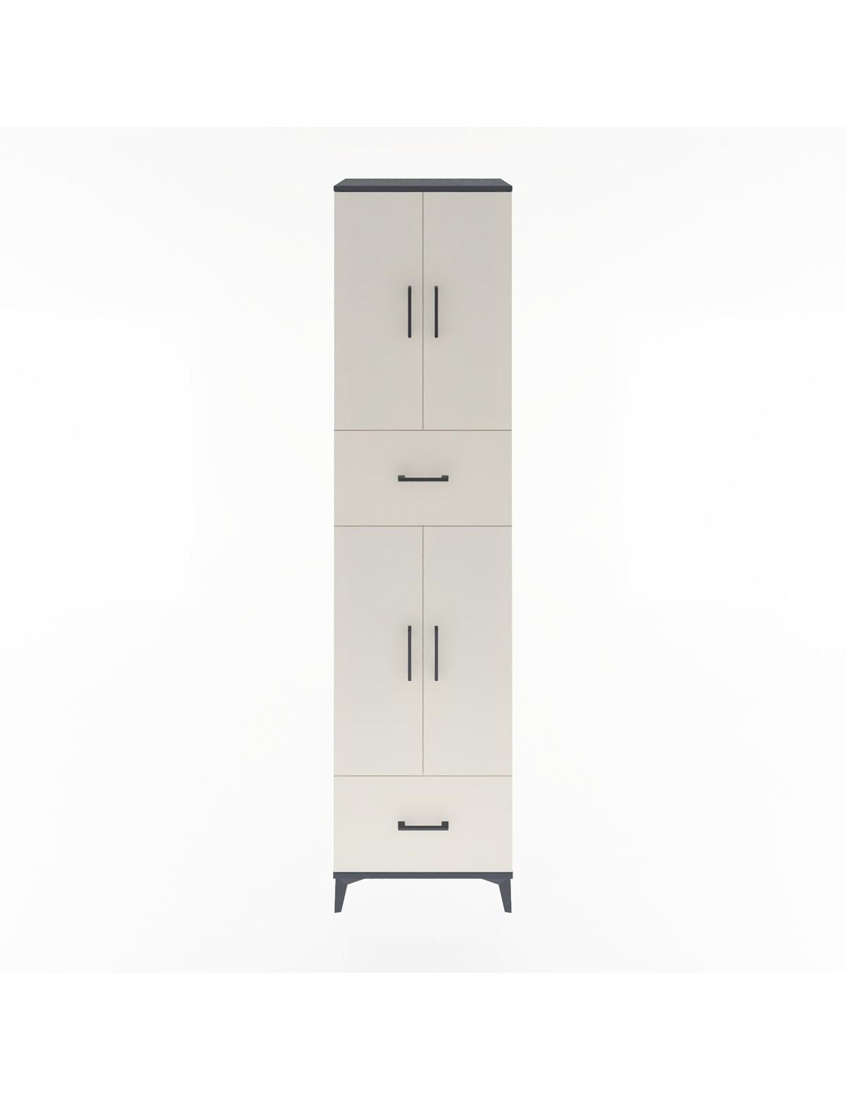 Hyperion Dolap 4 Raflı 2 Çekmeceli 4 Kapaklı 60x44x243 Antrasit-Aytaşı