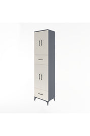 Hyperion Dolap 4 Raflı 2 Çekmeceli 4 Kapaklı 60x44x243 Antrasit-Aytaşı