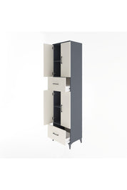 Hyperion Dolap 4 Raflı 2 Çekmeceli 4 Kapaklı 60x44x243 Antrasit-Aytaşı